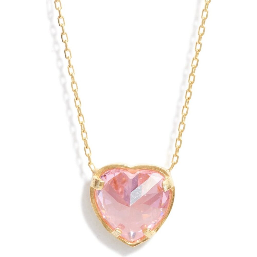 SHYMI Pink Heart Bezel Pendant Necklace